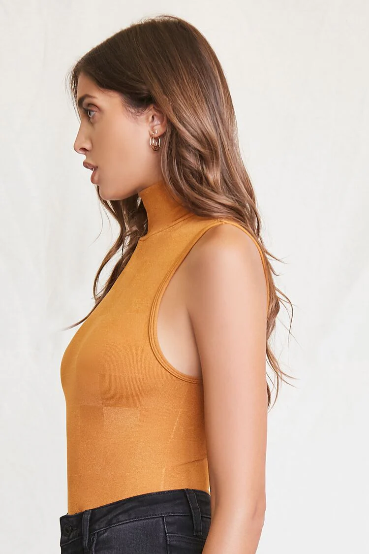 Checkered Turtleneck Bodysuit - Image 2