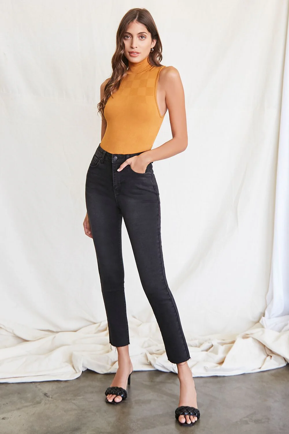 Checkered Turtleneck Bodysuit - Image 4