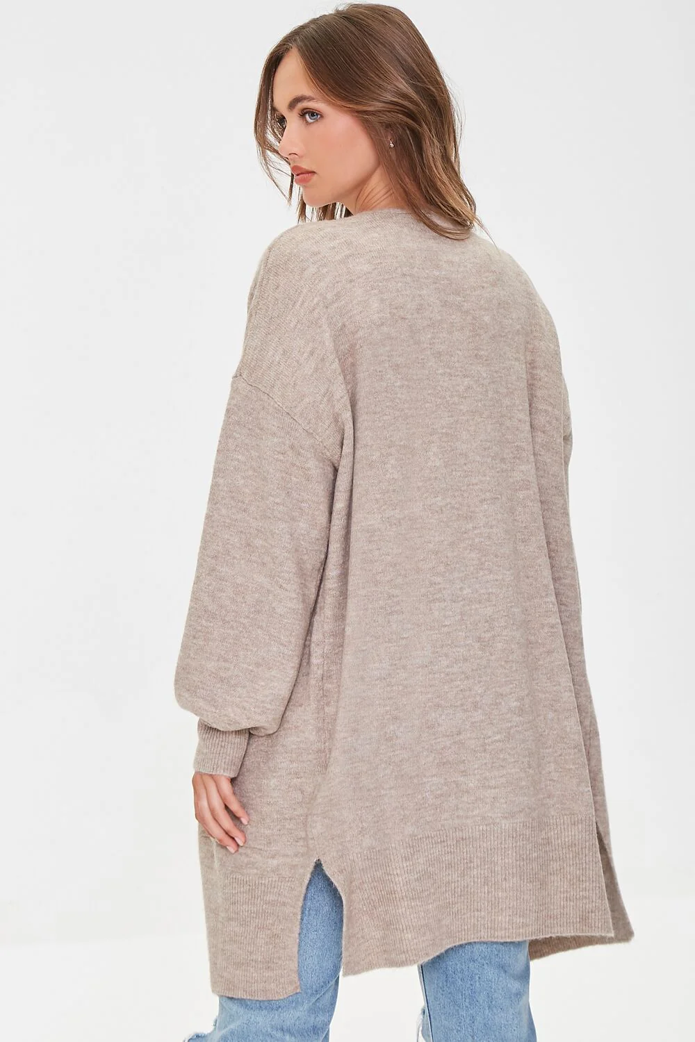 Marled Open-Front Cardigan Sweater - Image 3