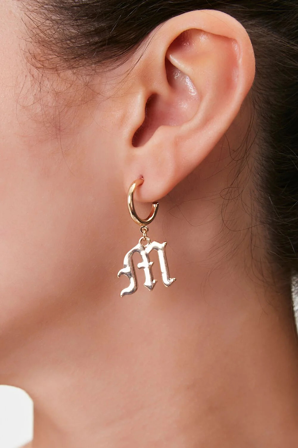 Text Letter Pendant Drop Earrings - Image 2