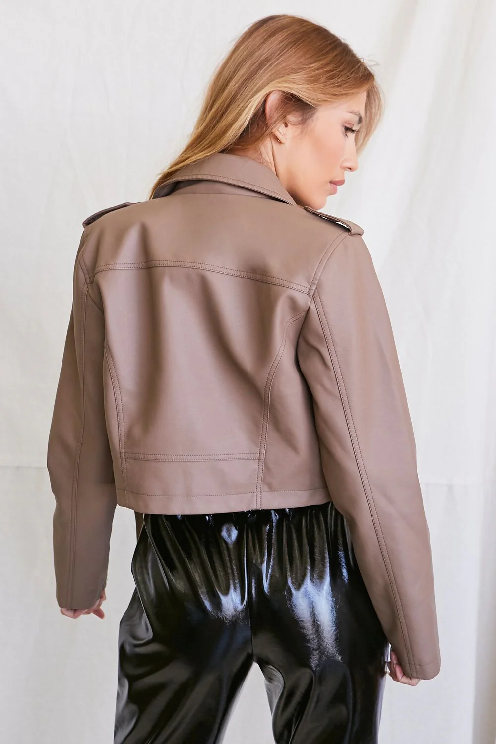 Faux Leather Moto Jacket - Image 3