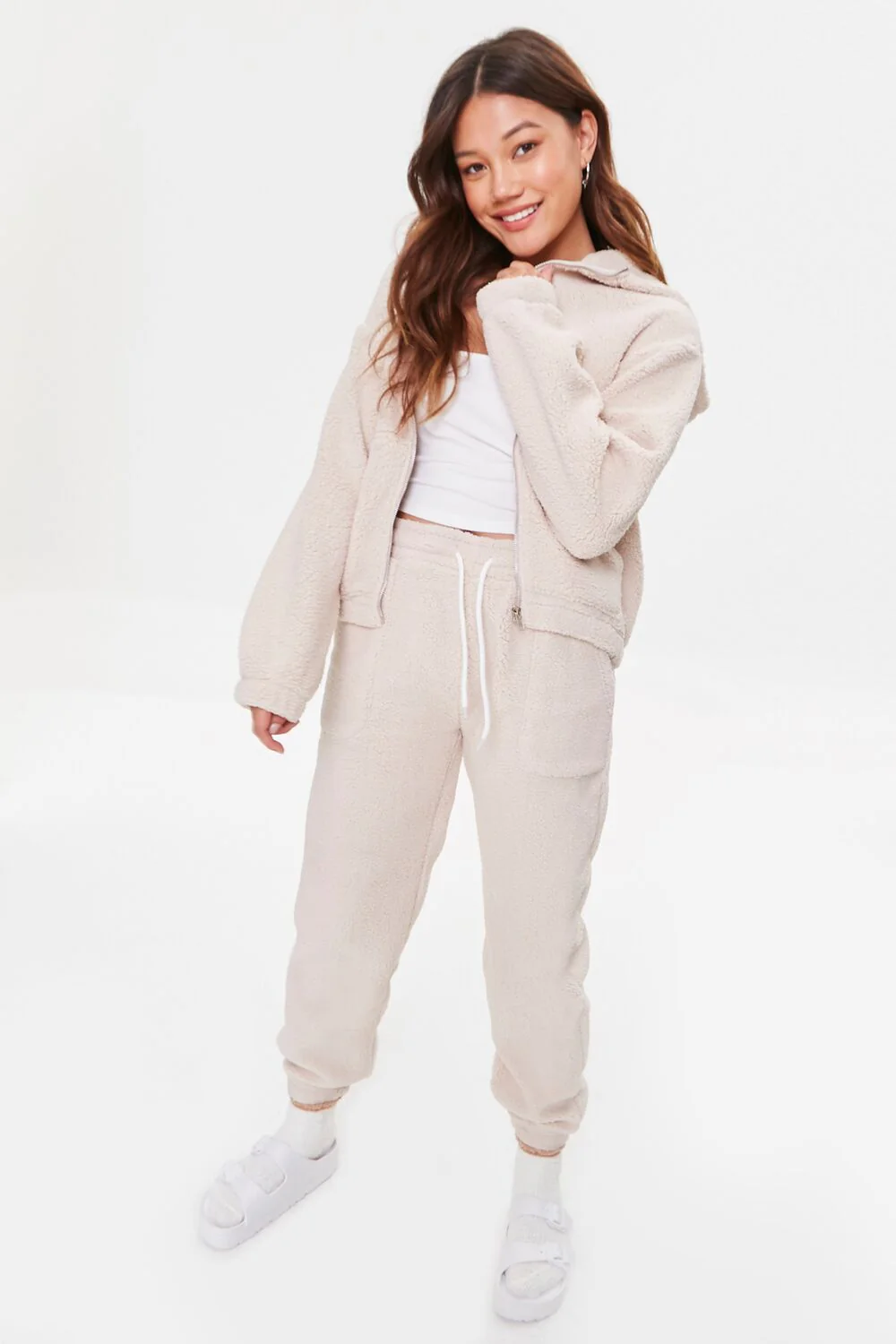 Hooded Faux Shearling Jacket - Image 5