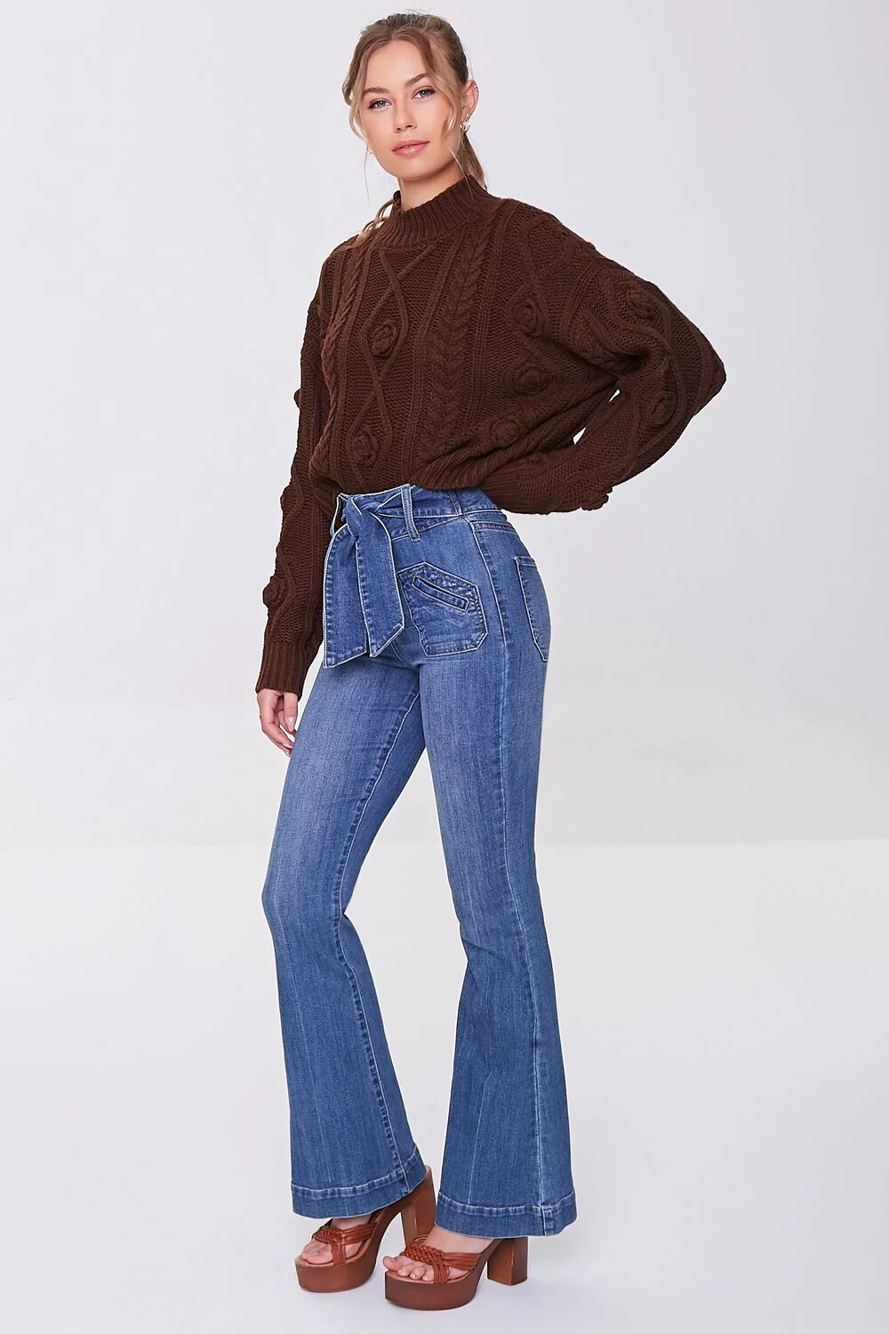 Cable Knit Mock Neck Sweater - Image 4