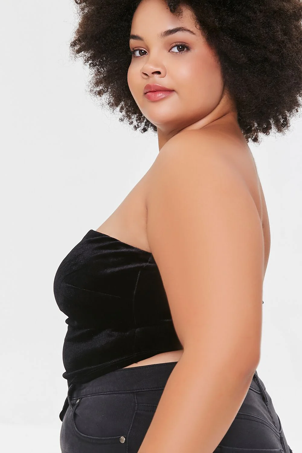 Plus Size Velvet Tube Top - Image 2