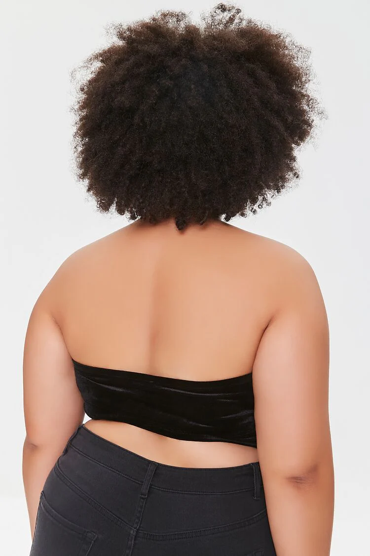 Plus Size Velvet Tube Top - Image 3