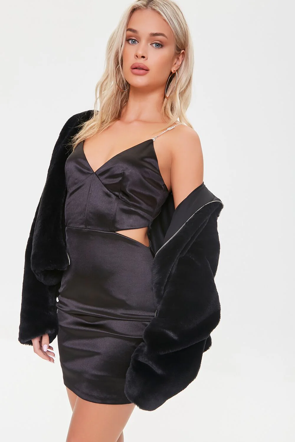 Satin Rhinestone Cami Mini Dress - Image 13