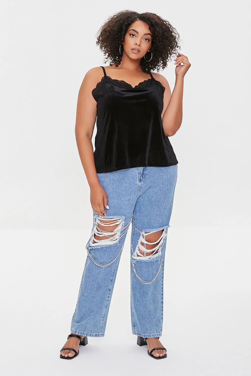 Plus Size Velvet Lace Cami - Image 4