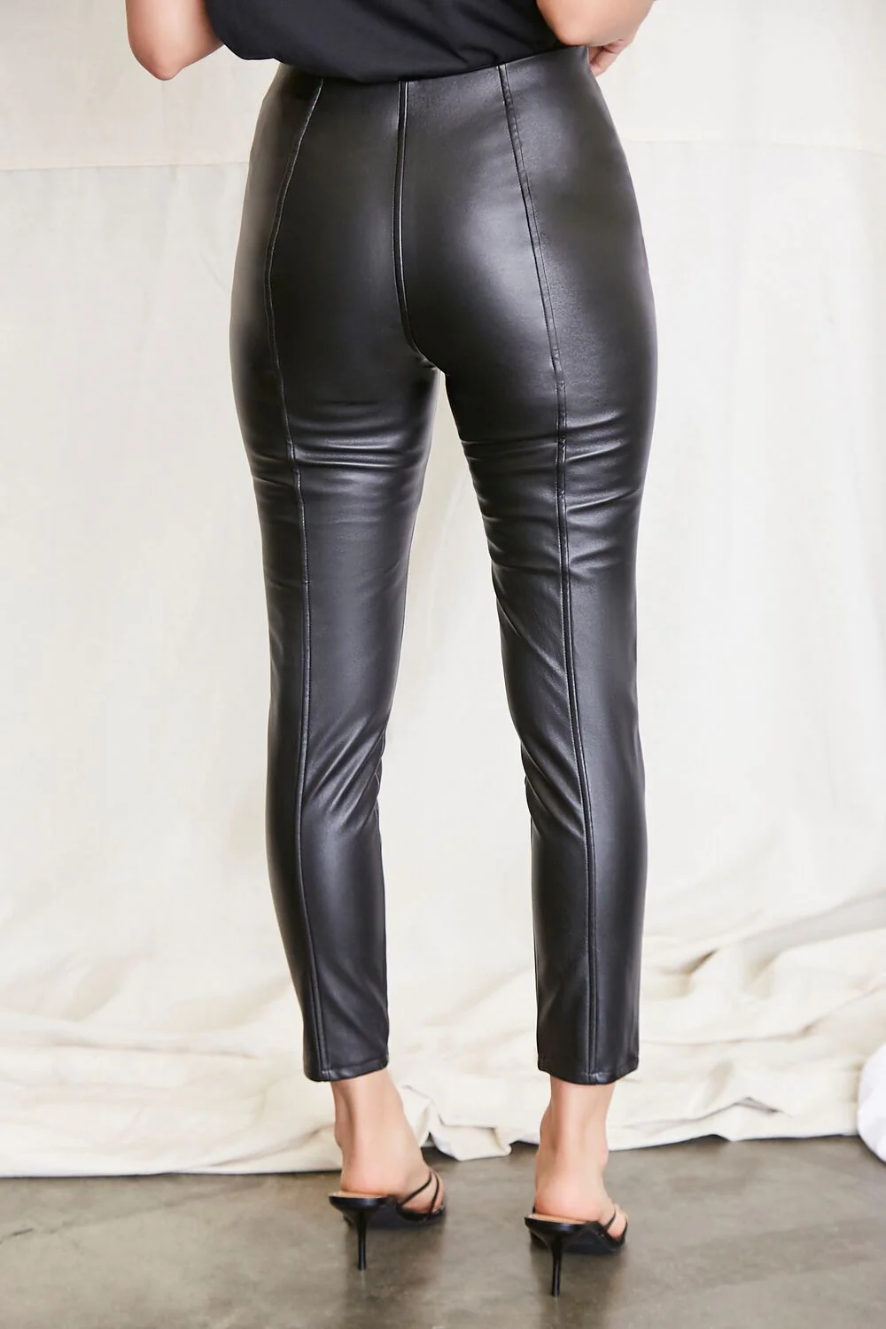 Faux Leather Ankle Pants - Image 4