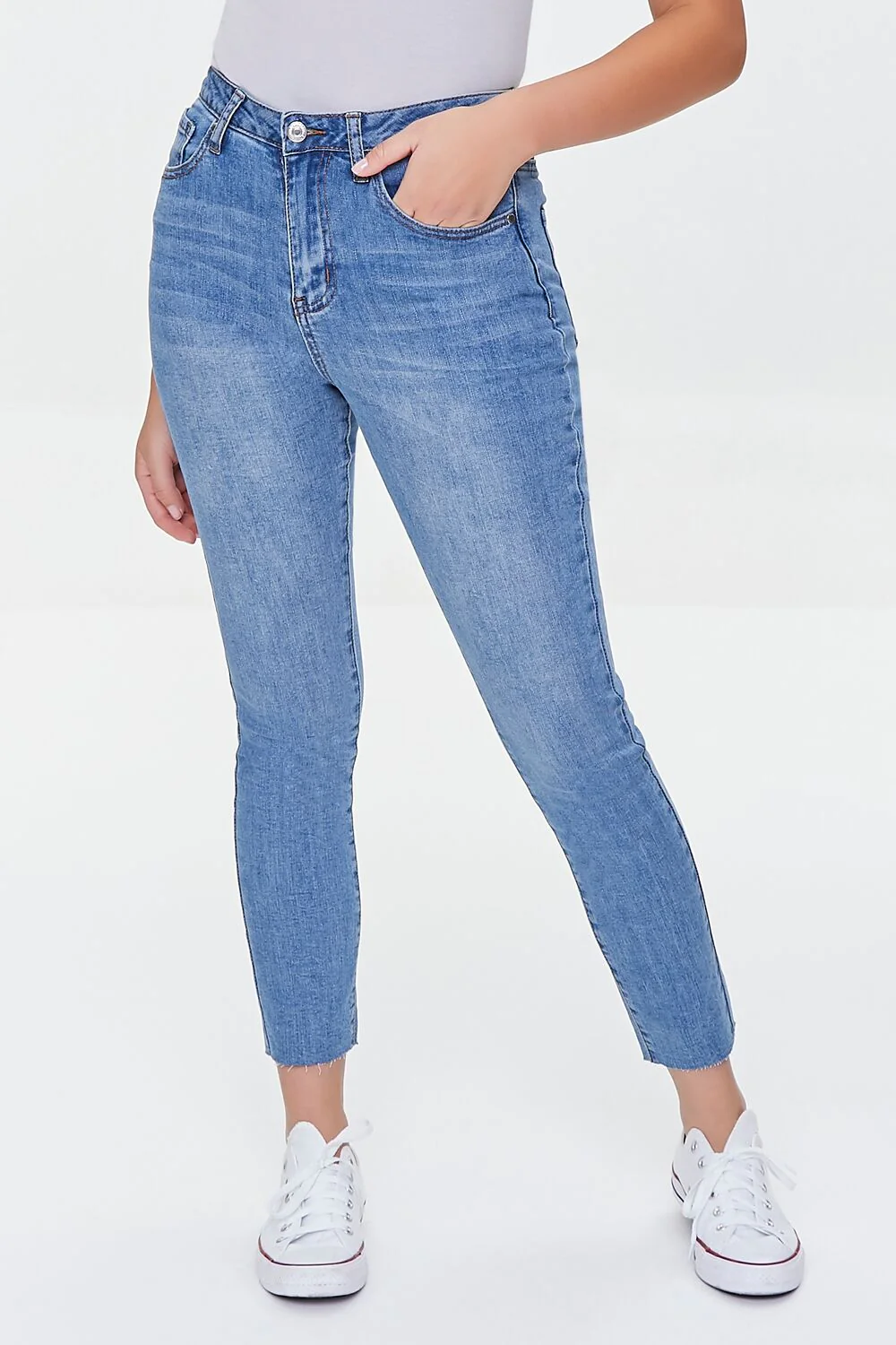 Essential High-Rise Raw-Cut Jeans - Image 2