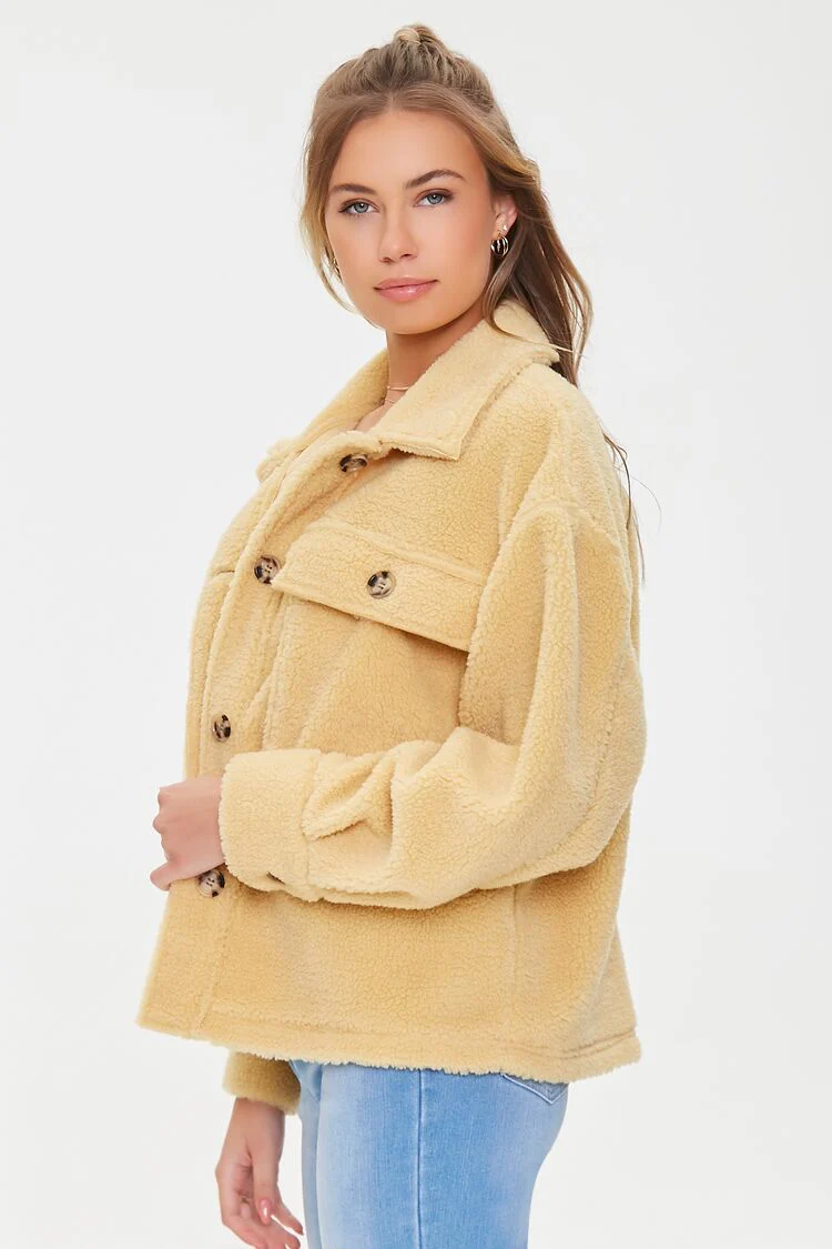 Faux Shearling Button-Front Jacket - Image 2