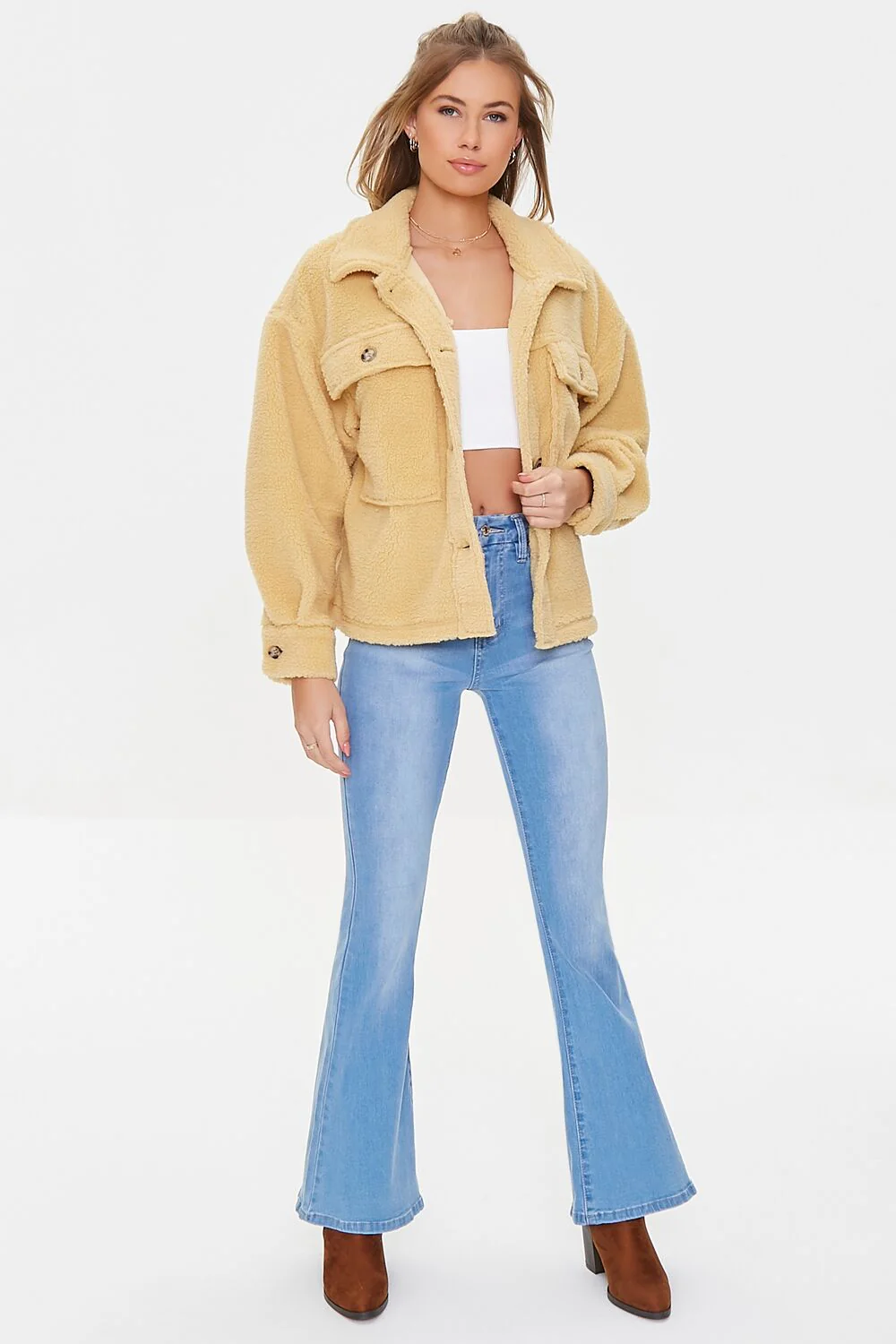 Faux Shearling Button-Front Jacket - Image 4