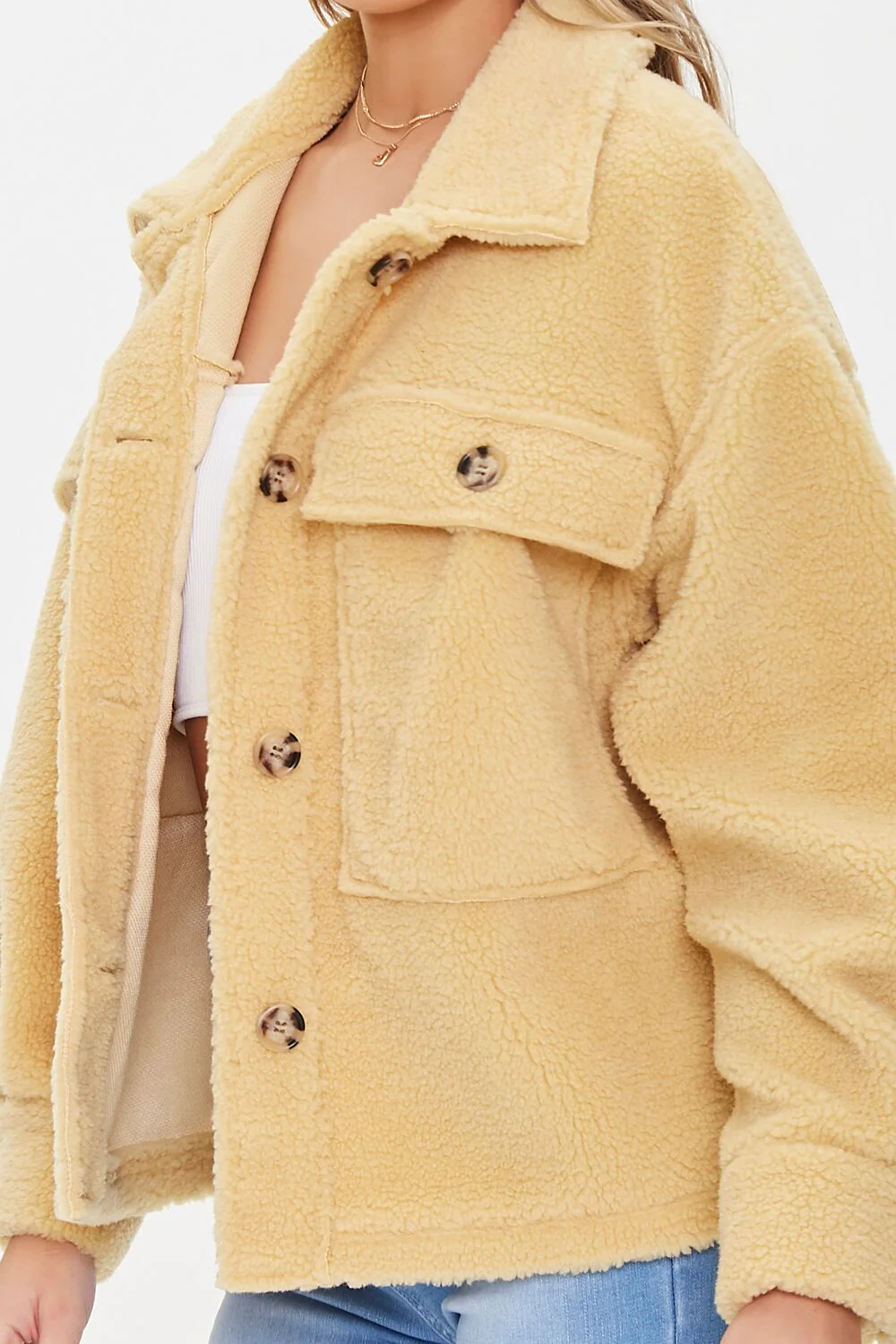 Faux Shearling Button-Front Jacket - Image 5