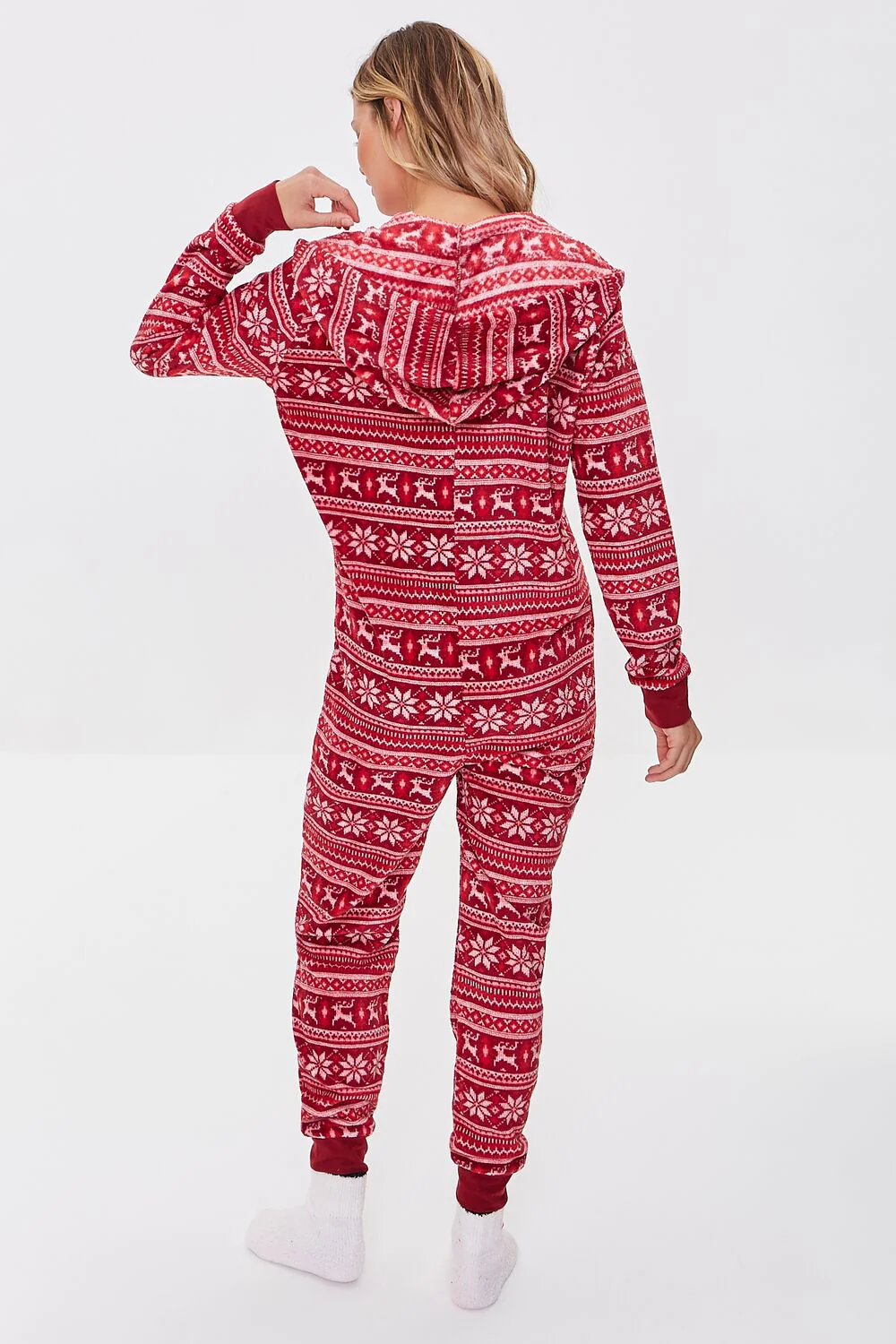 Fleece Fair Isle Pajama One-Piece - Image 3