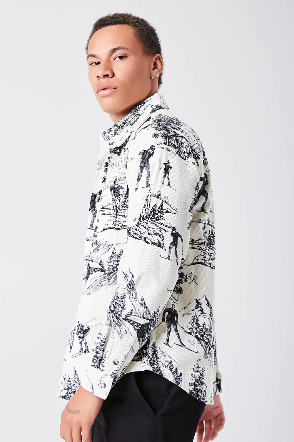 Landscape Print Corduroy Shirt - Image 2