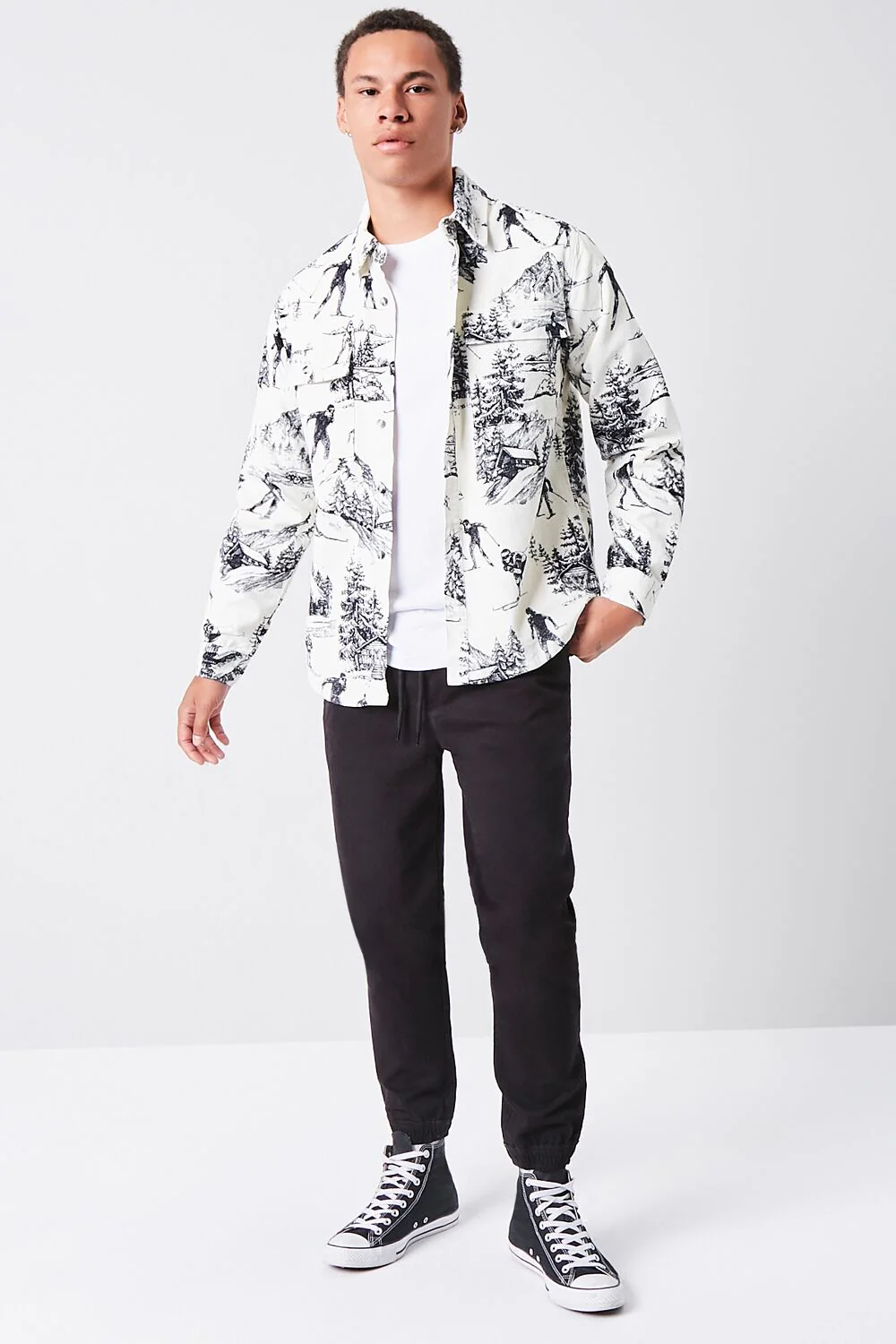 Landscape Print Corduroy Shirt - Image 4