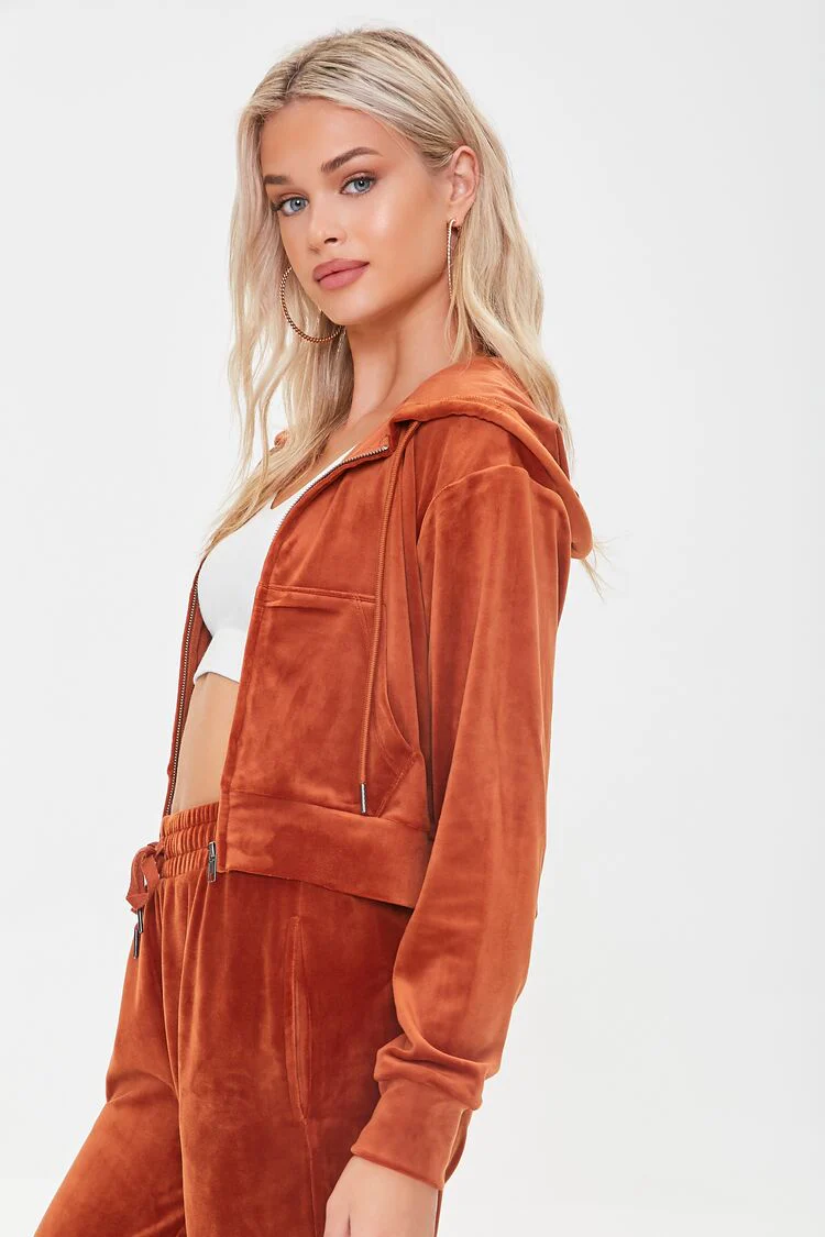 Velour Zip-Up Hoodie - Image 3