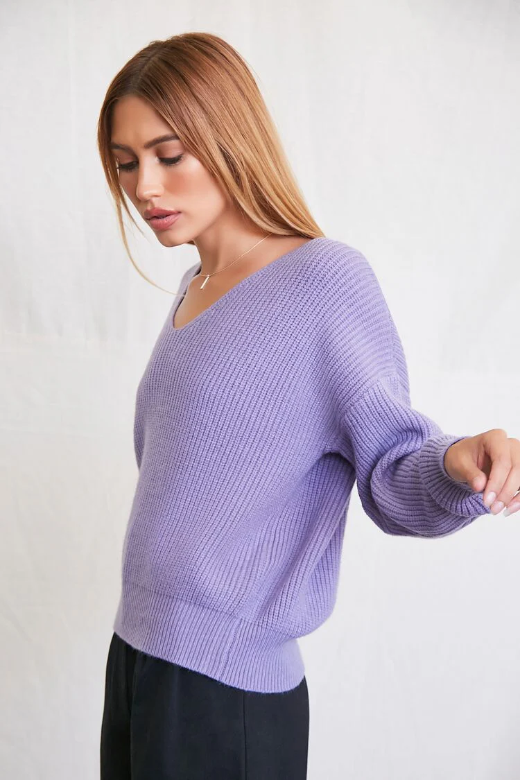 Ribbed Drop-Sleeve Sweater - Image 2
