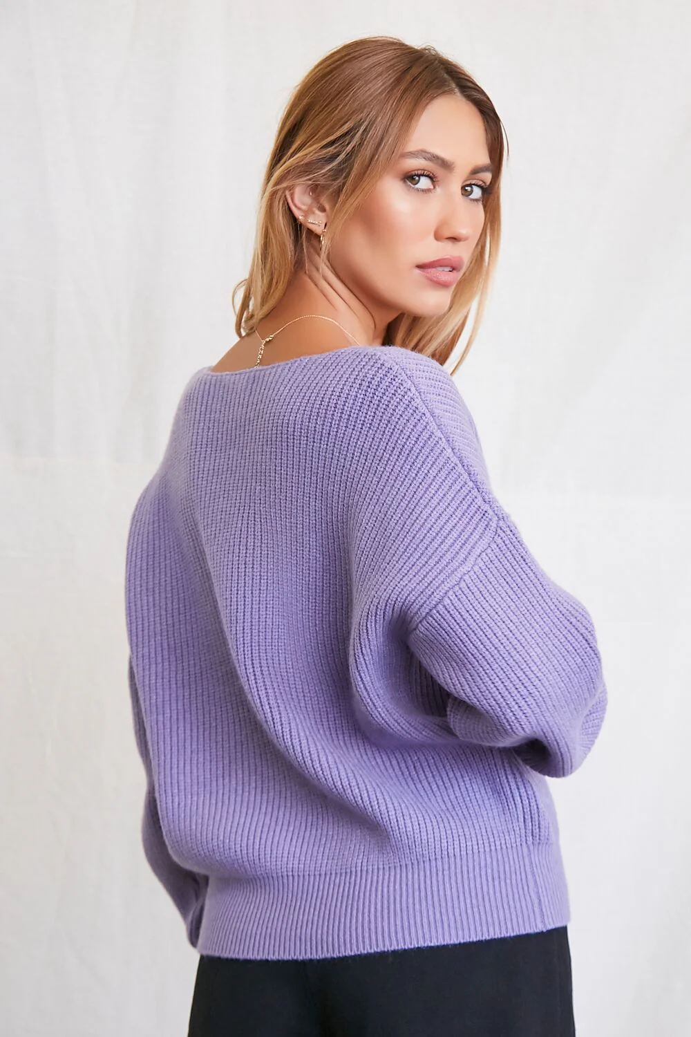 Ribbed Drop-Sleeve Sweater - Image 3