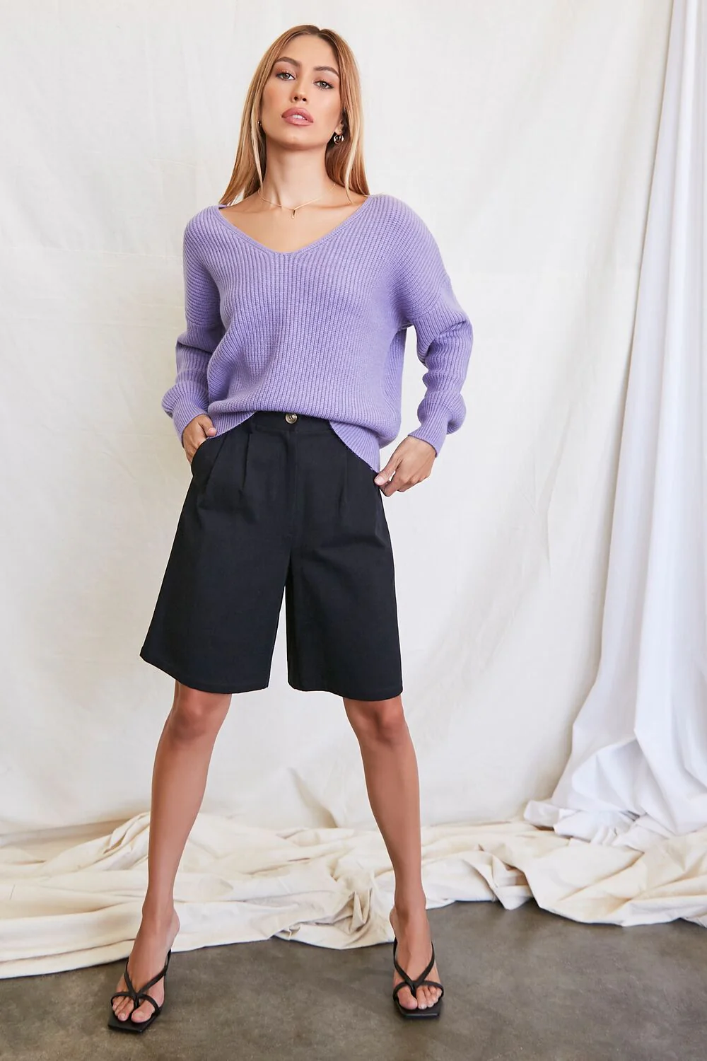 Ribbed Drop-Sleeve Sweater - Image 4