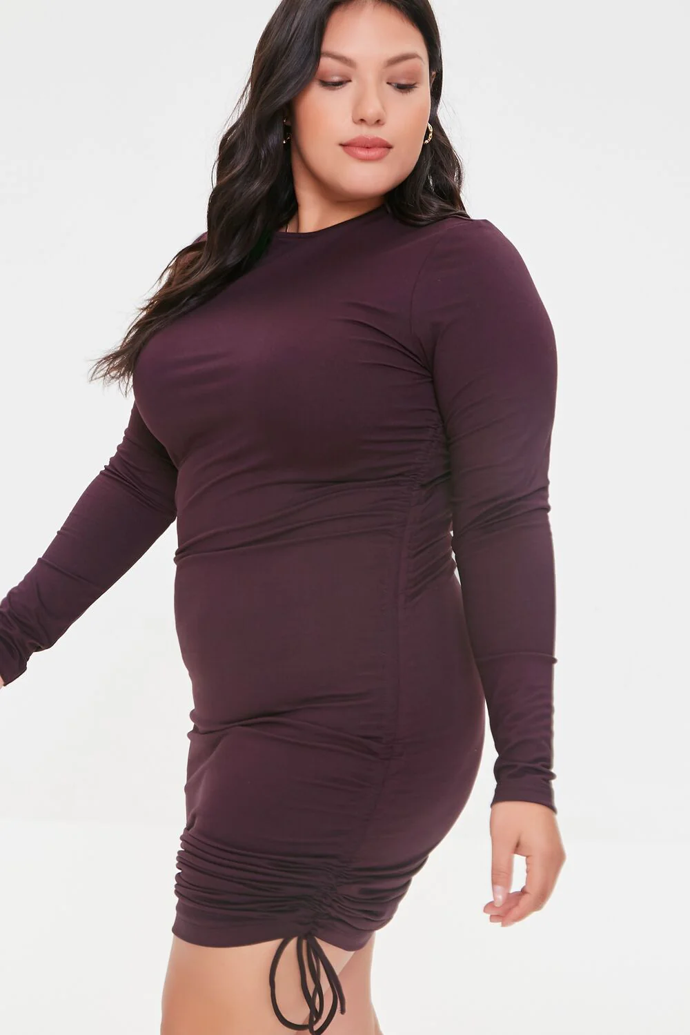Plus Size Ruched Drawstring Dress - Image 6