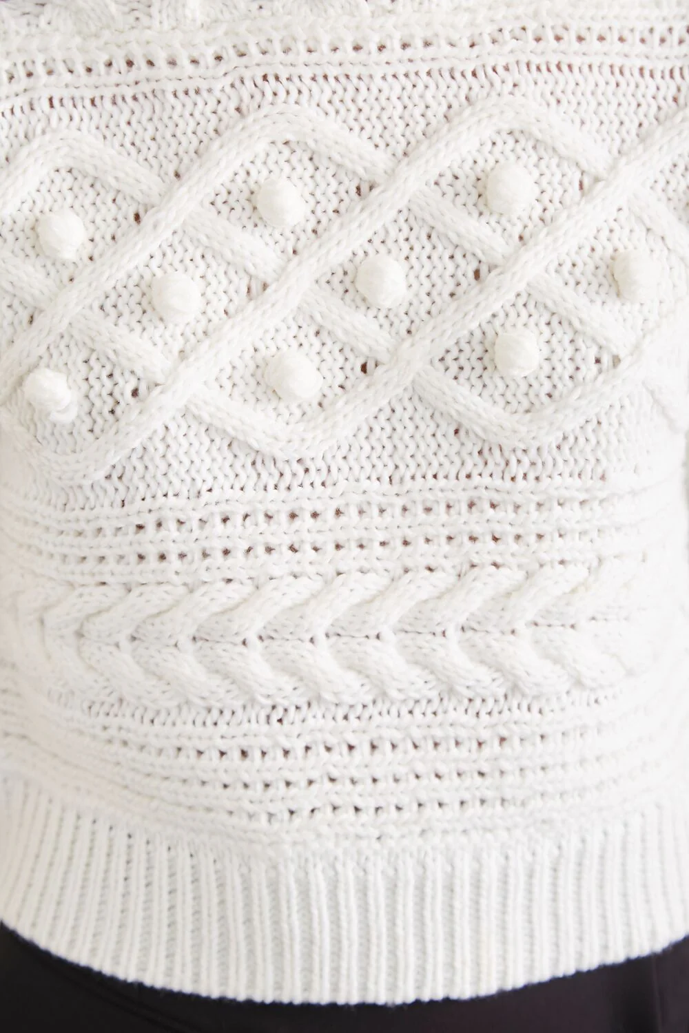Pom Pom Cable Knit Sweater - Image 5