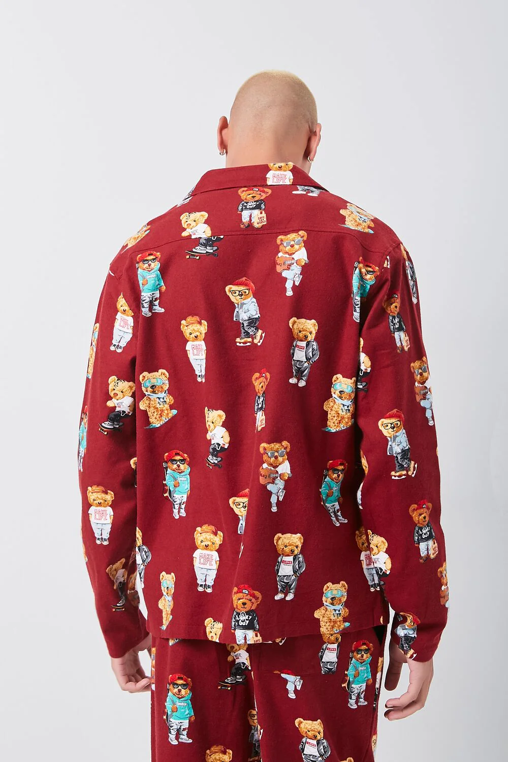 Teddy Bear Print Pajama Shirt - Image 3