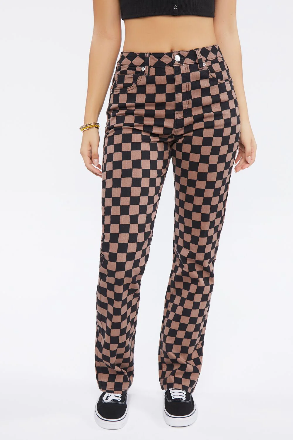 Checkered Print Jeans - Image 2
