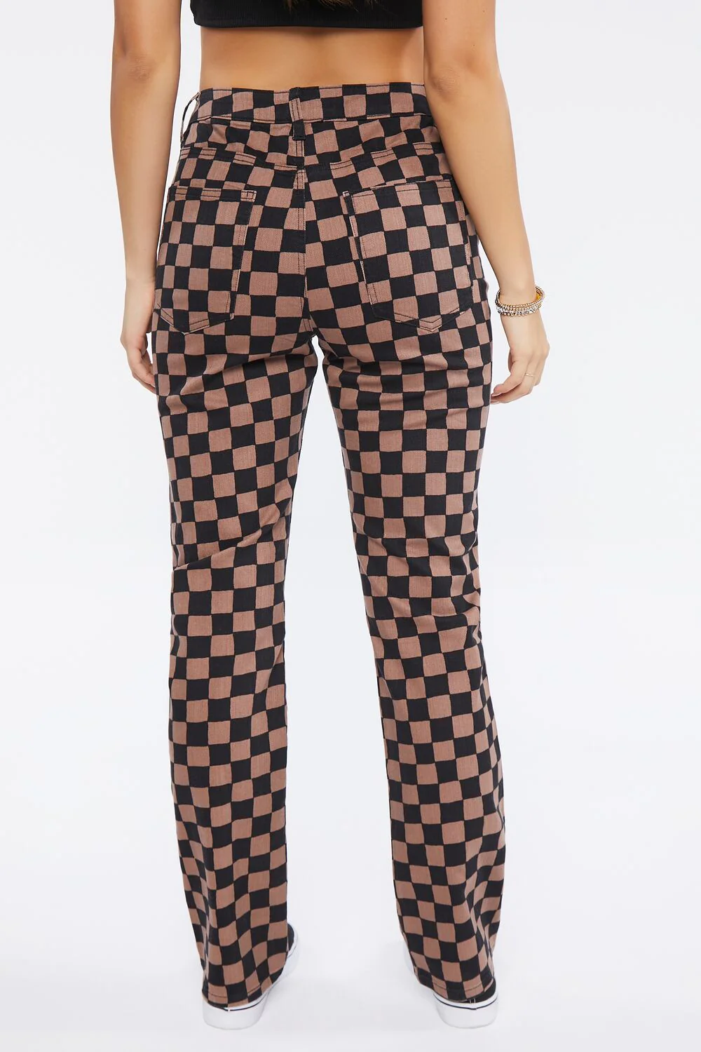 Checkered Print Jeans - Image 4