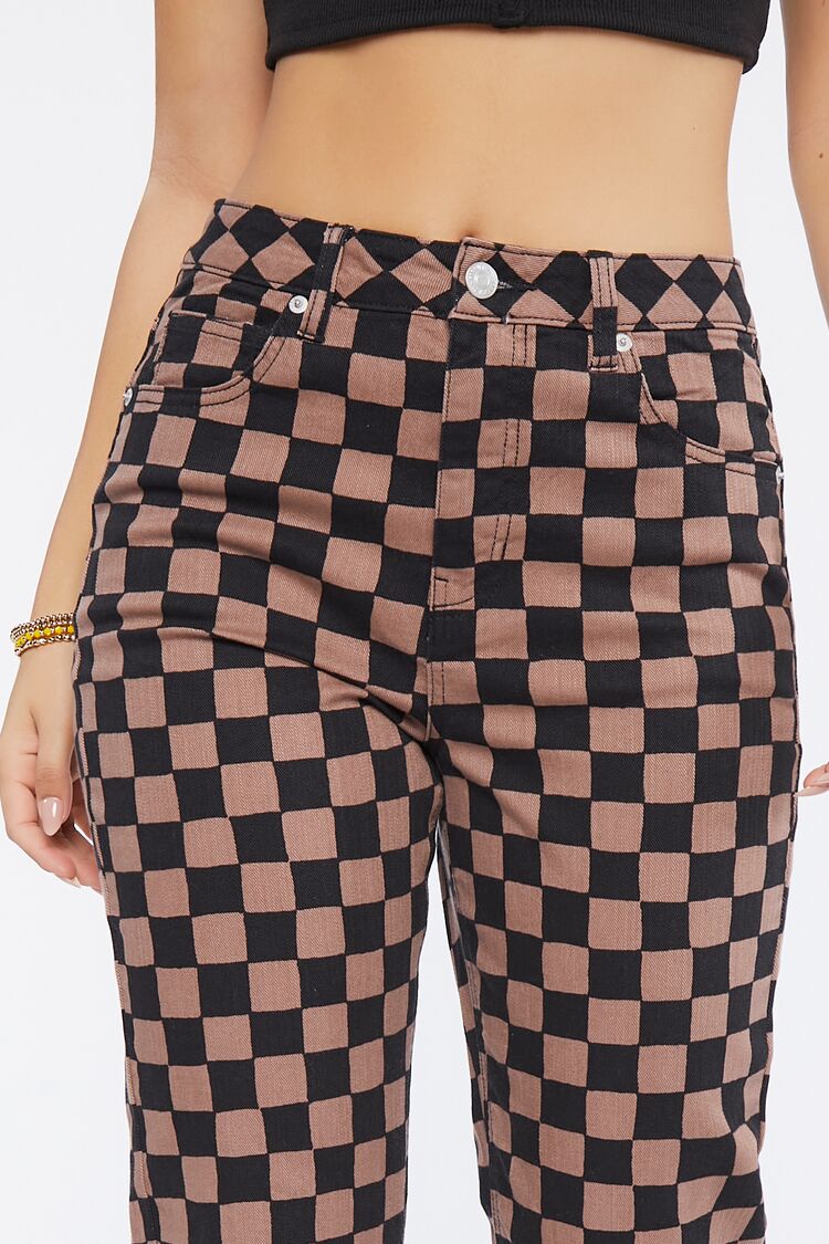 Checkered Print Jeans - Image 6