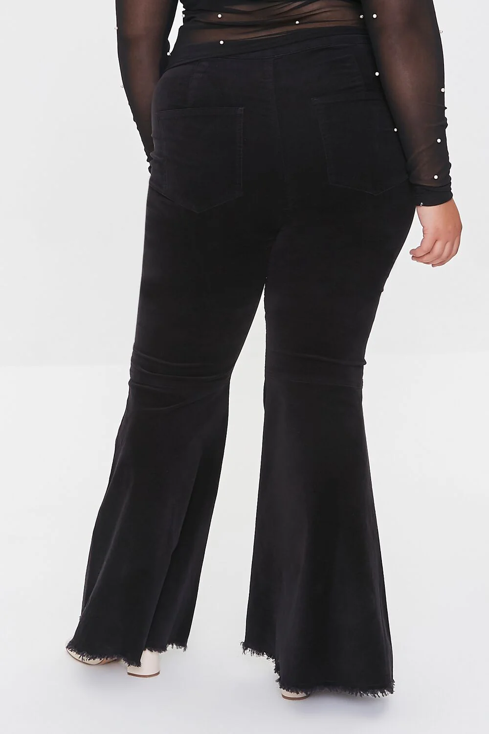 Plus Size Velveteen Flare Pants - Image 4