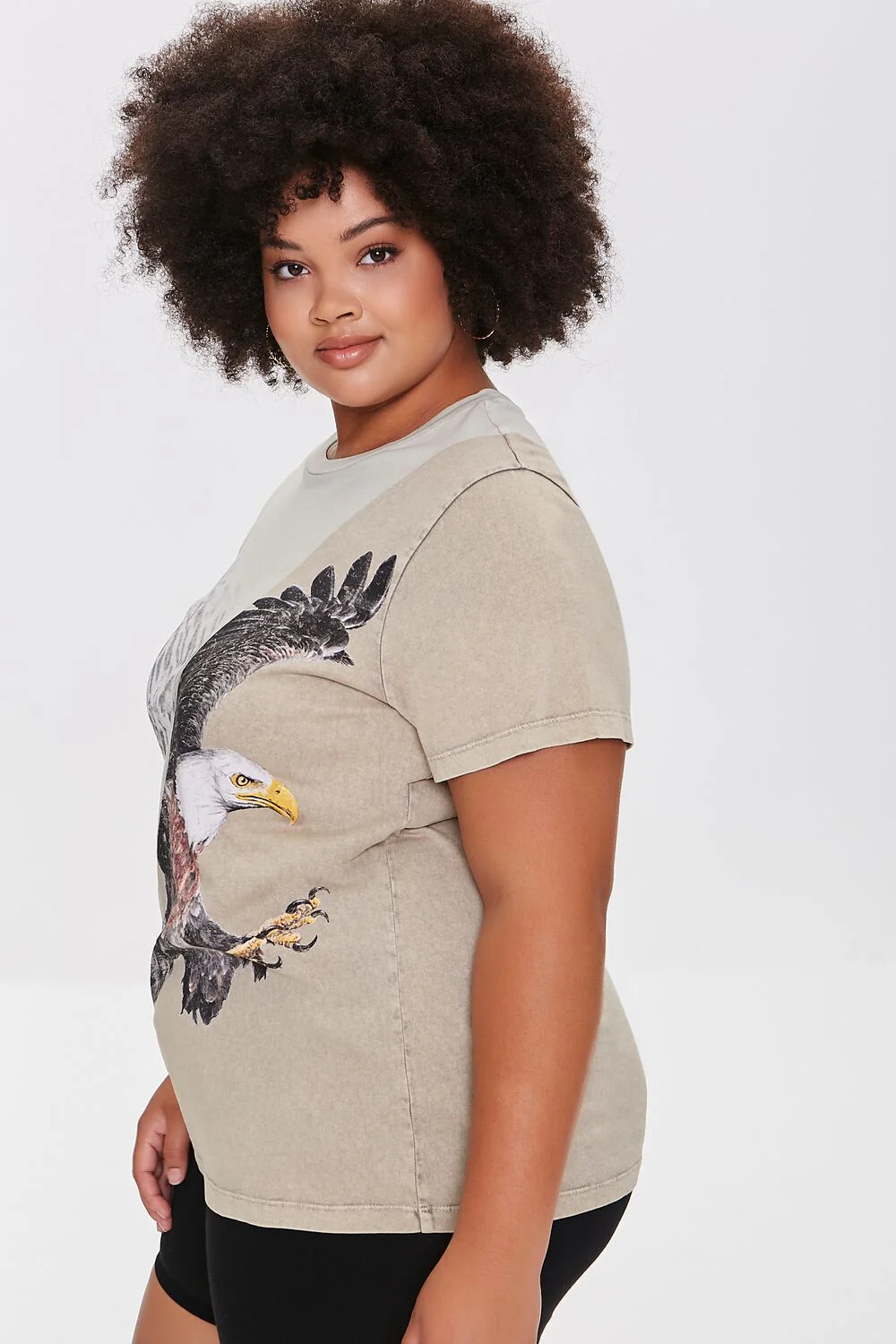 Plus Size Colorblock Eagle Graphic Tee - Image 2