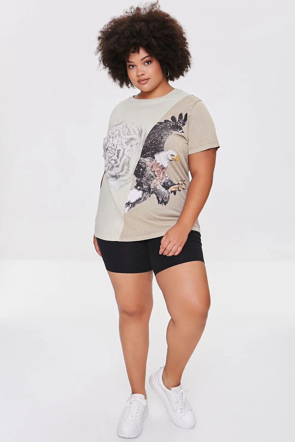 Plus Size Colorblock Eagle Graphic Tee - Image 4