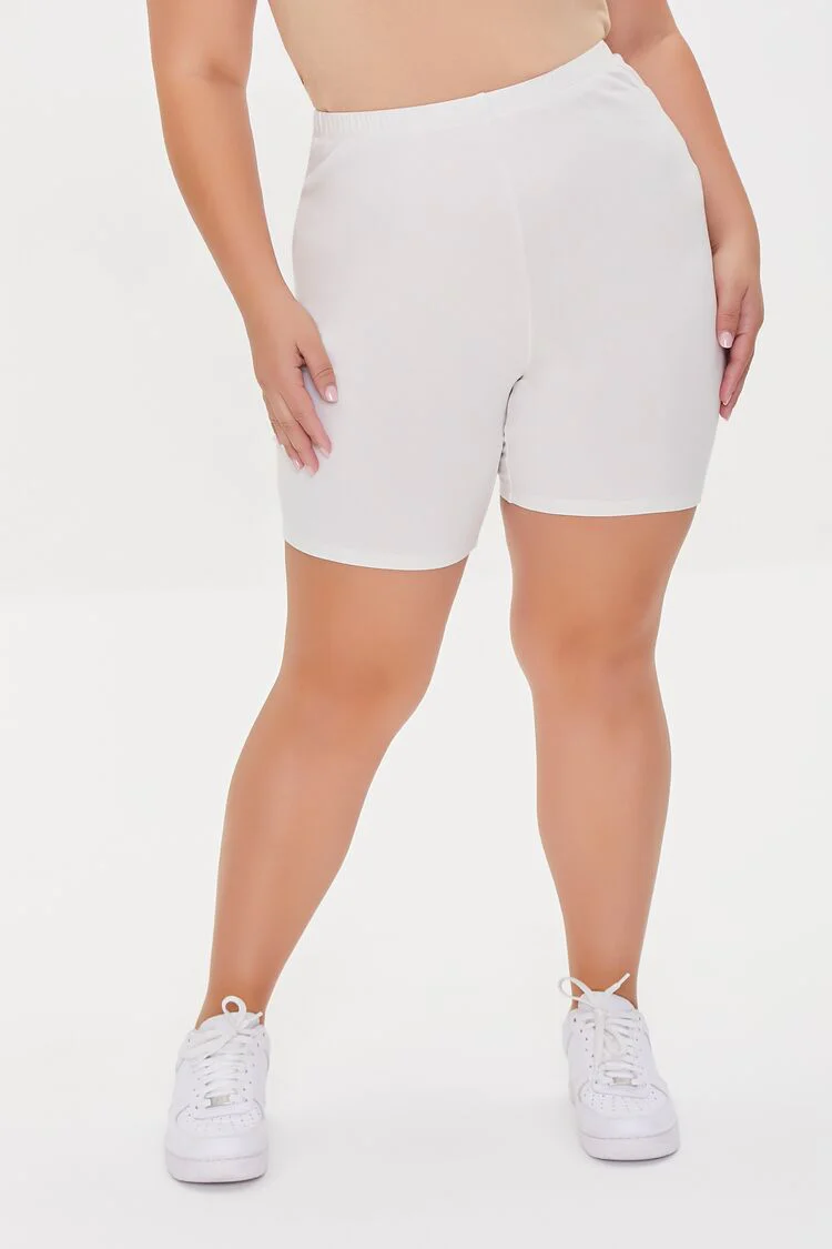 Plus Size Basic Organically Grown Cotton Biker Shorts - Image 2