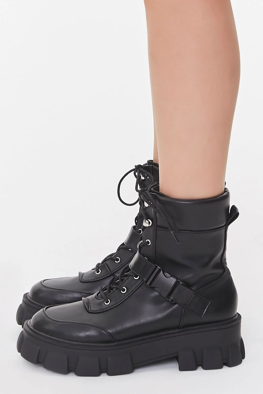 Buckle Faux Leather Booties - Image 2