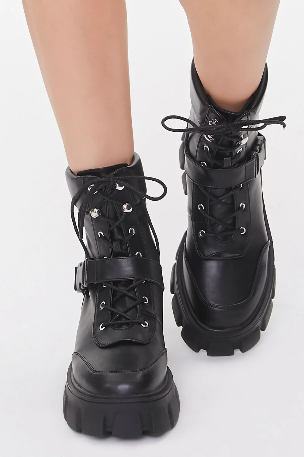Buckle Faux Leather Booties - Image 4