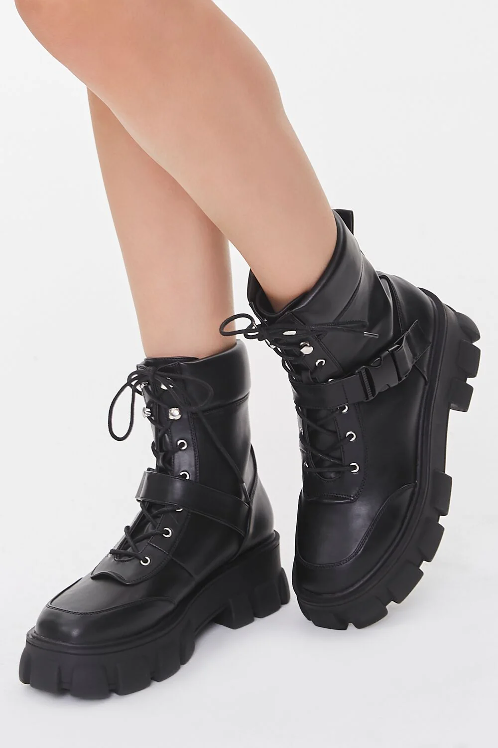 Buckle Faux Leather Booties - Image 5