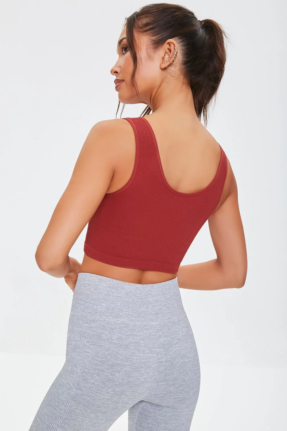 Seamless Ribbed Sports Bra - Image 3