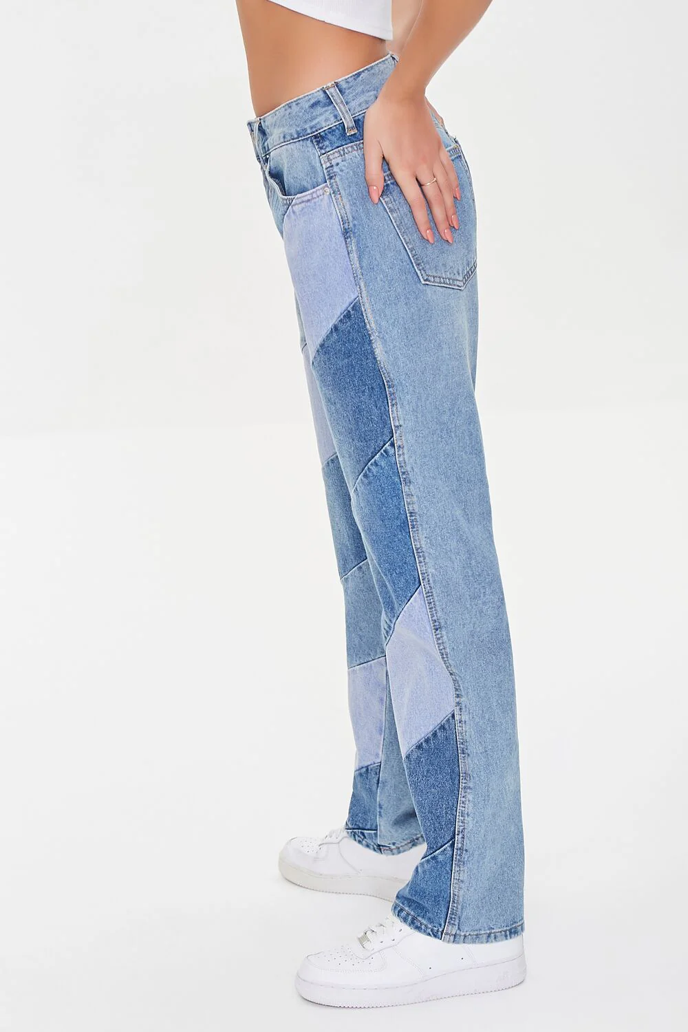Reworked Diagonal Striped Jeans - Image 3