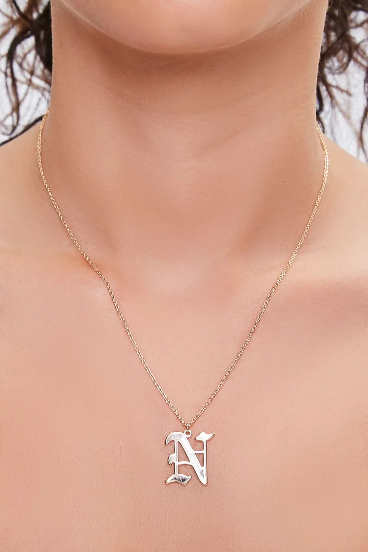 Initial Pendant Chain Necklace - Image 19