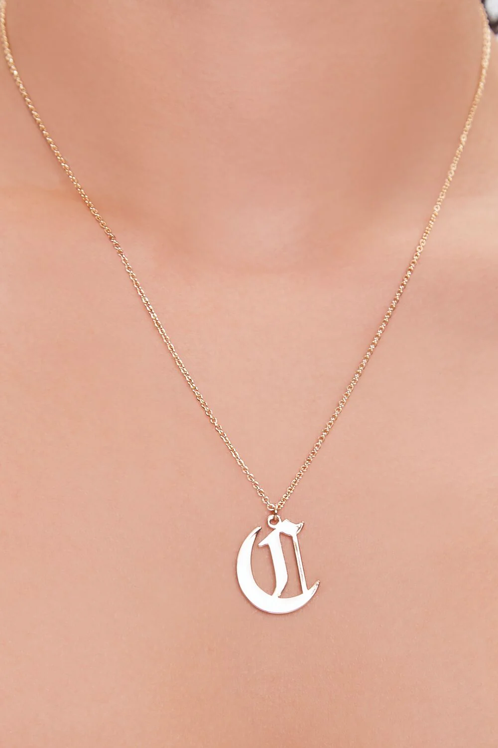 Initial Pendant Chain Necklace - Image 5