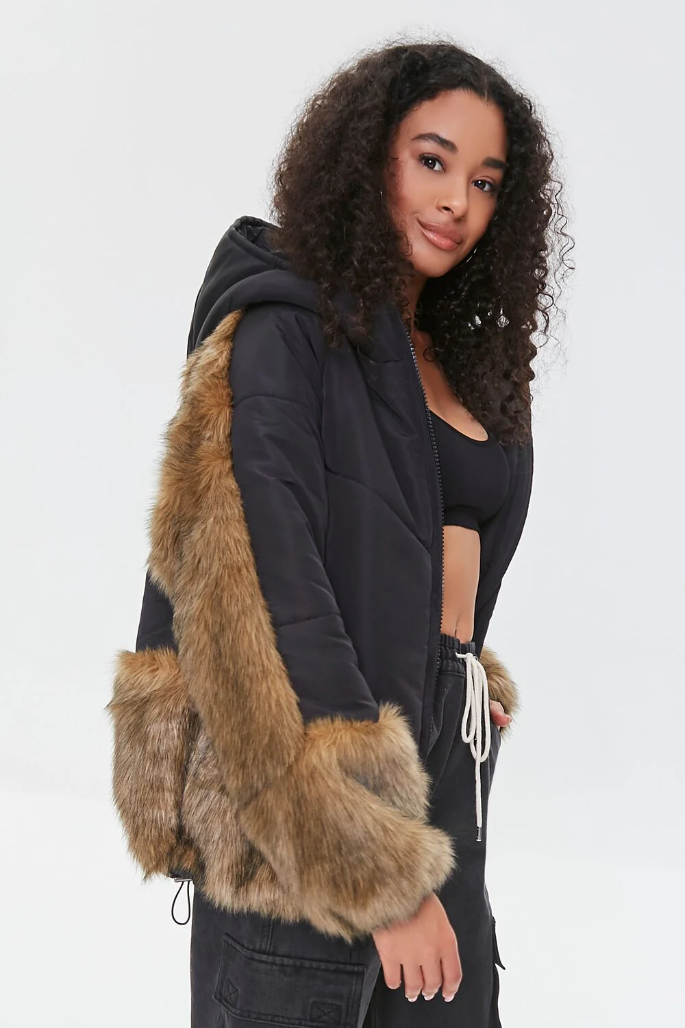 Faux Fur-Trim Puffer Jacket - Image 3