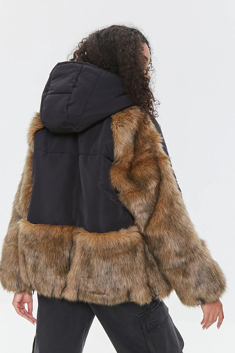 Faux Fur-Trim Puffer Jacket - Image 4