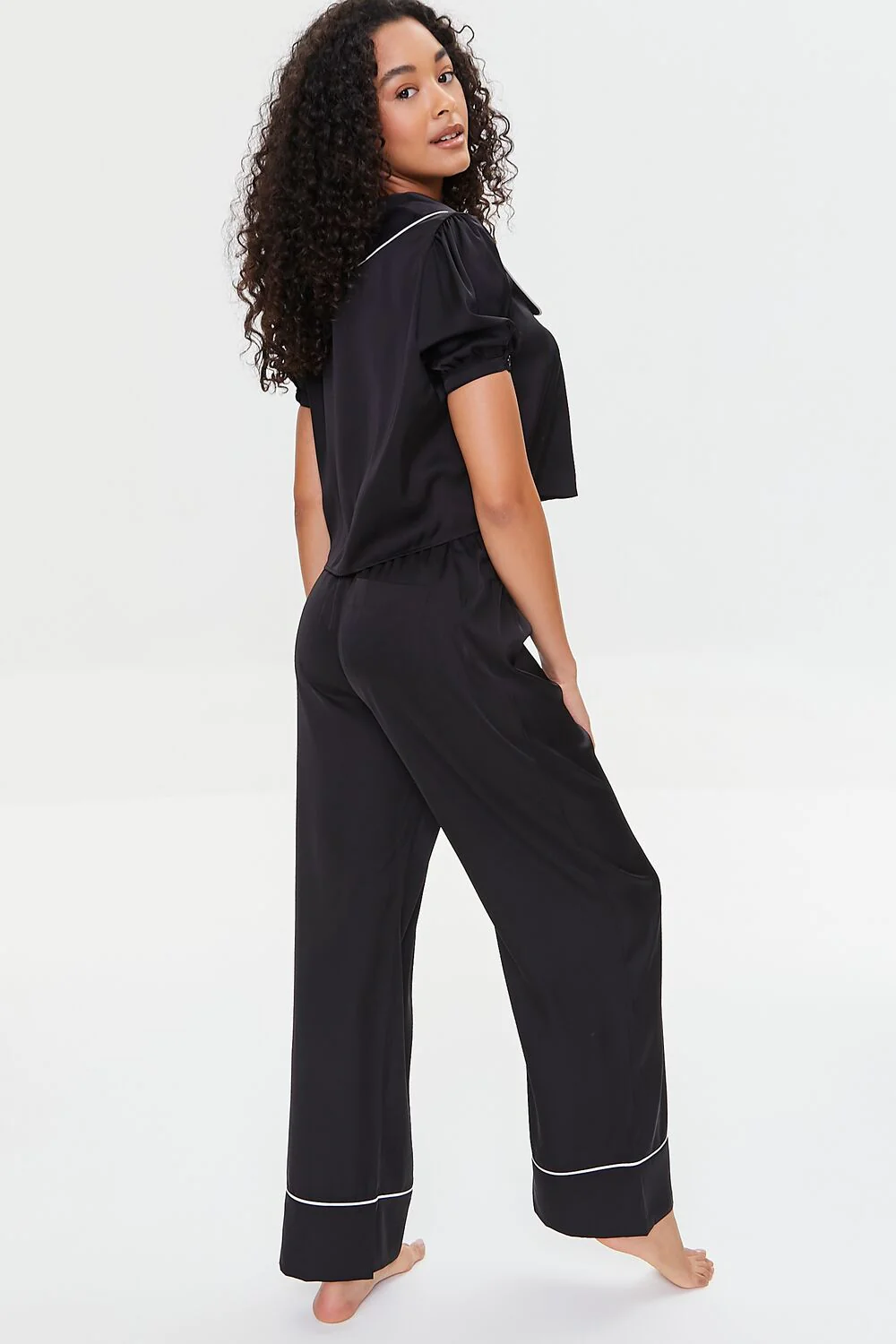 Contrast-Trim Shirt & Pajama Set - Image 3