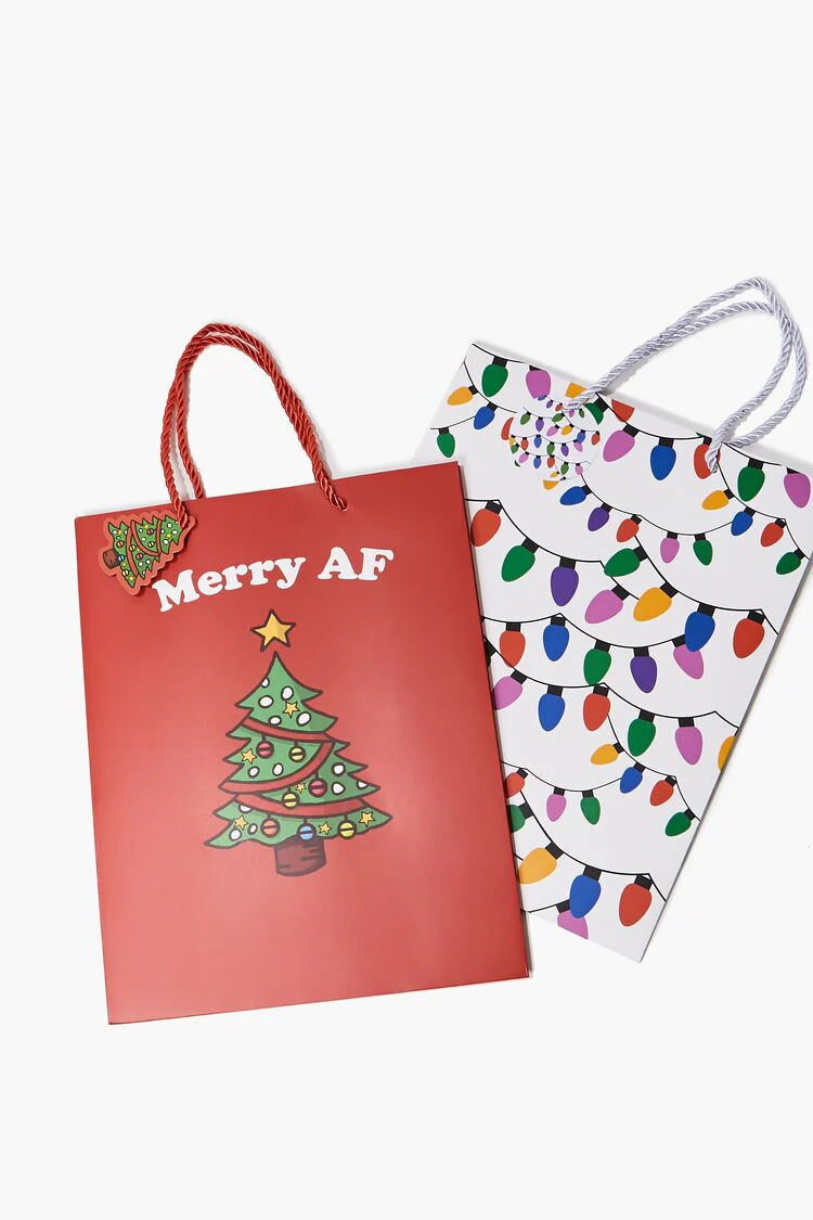 Merry AF Graphic Holiday Gift Bag Set - Image 3