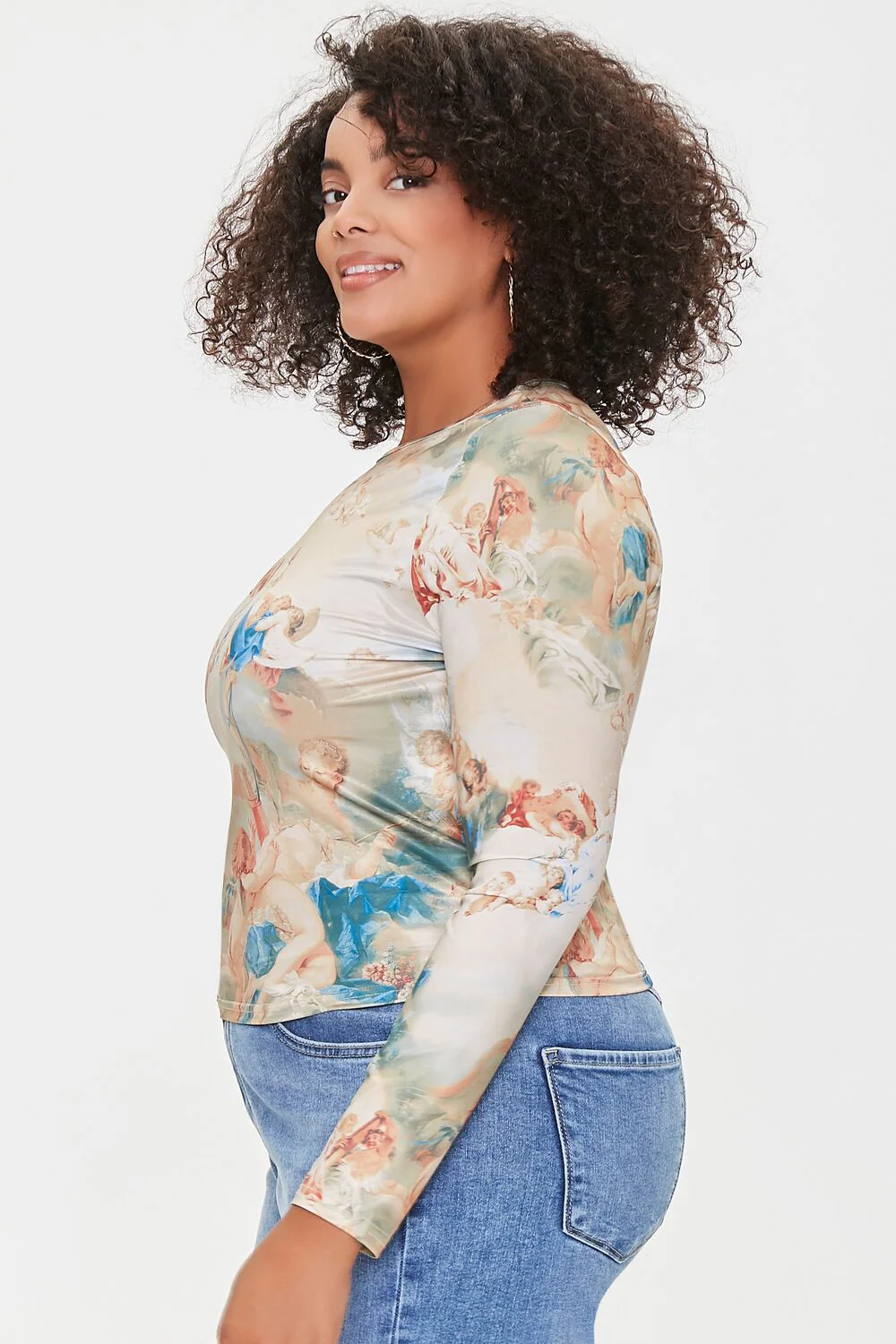 Plus Size Renaissance Print Top - Image 2
