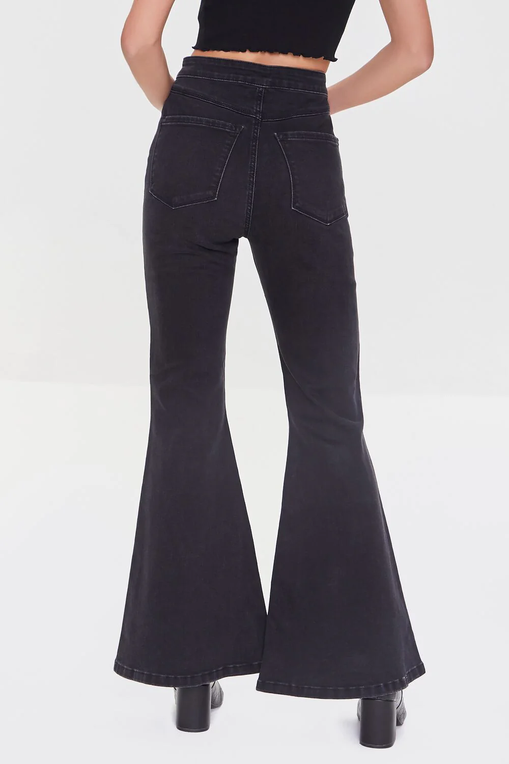 Recycled Cotton Flare High-Rise Jeans - Image 4
