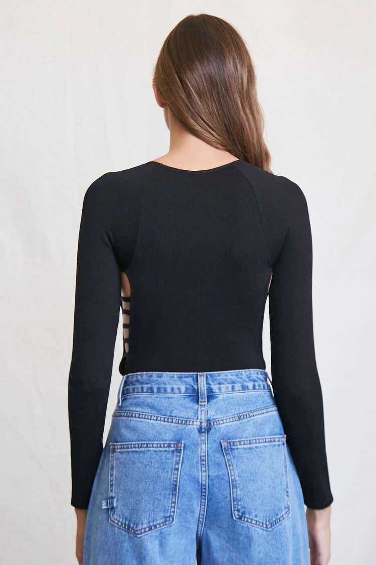 Ladder Cutout High-Leg Bodysuit - Image 3