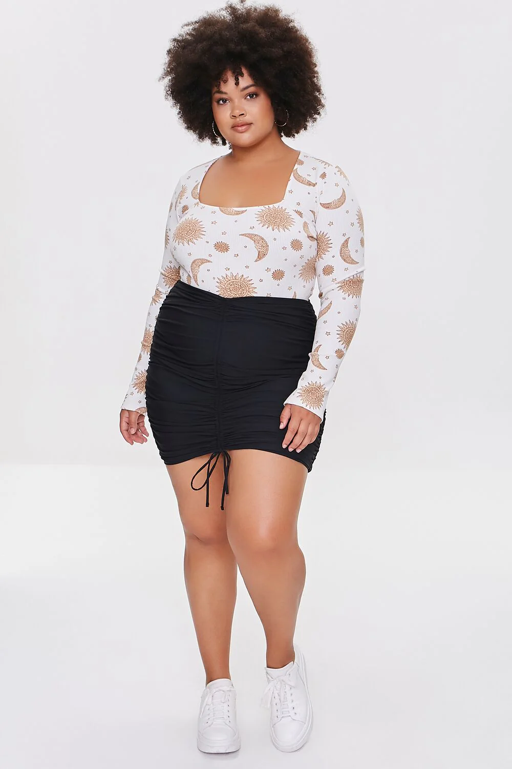 Plus Size Celestial Print Bodysuit - Image 4