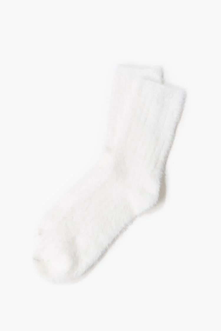 Fuzzy Knit Crew Socks - Image 2