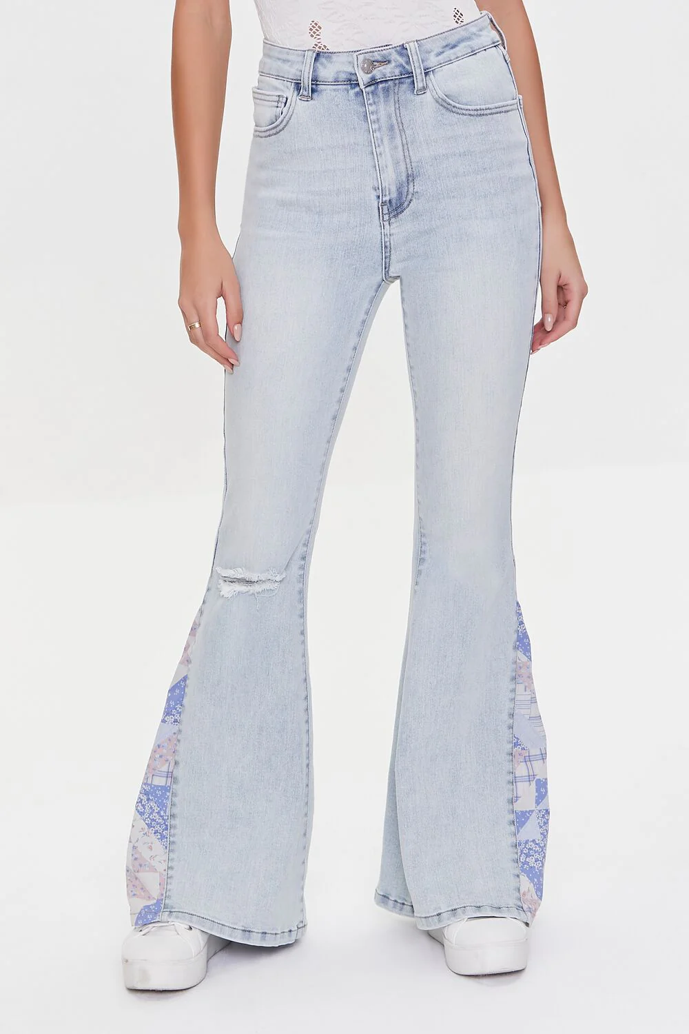 Patchwork Flare Jeans - Image 2